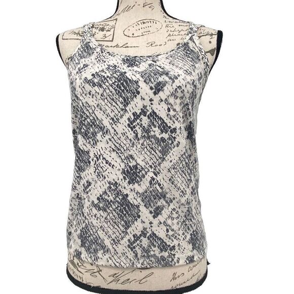 Pink Victoria’s Secret T Back Athletic Tank Top Snakeskin Print Large - Picture 1 of 7